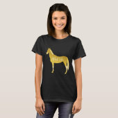Custom Gold Akhal Teke Minimal Cutout Silhouette T-Shirt (Vorne ganz)