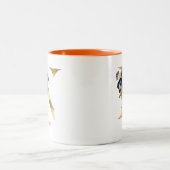 Custom Gold Alphabet N Monogram | Herbst Zweifarbige Tasse (Mittel)