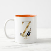 Custom Gold Alphabet Z Monogram | Herbst Zweifarbige Tasse (Links)