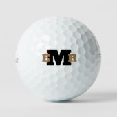Custom Gold and Black Monogram Titleist VI Golfball (Vorderseite)