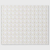 Custom Gold and White Religious Cross and Crown Geschenkpapier (Flach)
