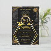 Custom Gold Birthday Einladung (Stehend Vorderseite)