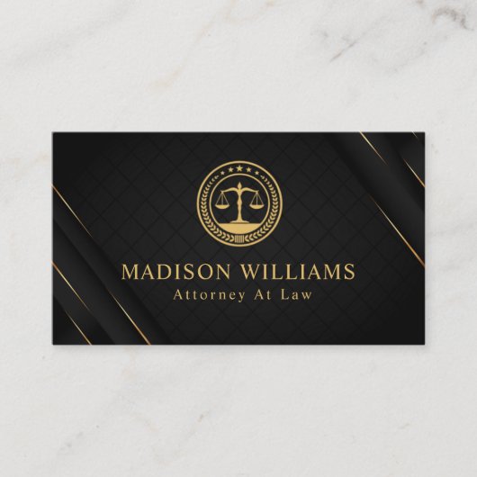 Custom Gold Black Classigram Law Office Visitenkarte (Vorderseite)