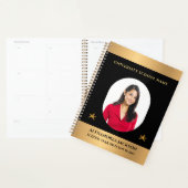 Custom Gold Black Elegante Foto personalisieren Planer (Anzeige)