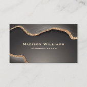 Custom Gold Black Gray Marble Monogram Law Office Visitenkarte (Vorderseite)
