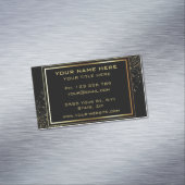 Custom Gold Black Modern Business Card Magnet (Beispiel)