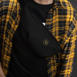 Custom Gold Black Monogram l Stylish Minimalistisc Bauchtasche