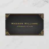 Custom Gold Black Monogram Law Office Visitenkarte (Vorderseite)