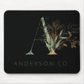 Custom Gold Botanic Eucalyptus Monogram Mousepad (Vorne)