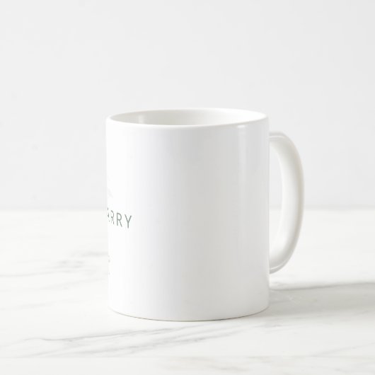 Custom Gold Botanical Eucalyptus Monogram "H" Kaffeetasse (VorderseiteRechts)