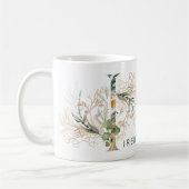 Custom Gold Botanical Eucalyptus Monogram "I" Kaffeetasse (Links)