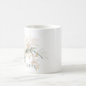Custom Gold Botanical Eucalyptus Monogram "S" Kaffeetasse (Mittel)