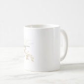 Custom Gold Botanical Eukalyptus Monogram "A" Kaffeetasse (VorderseiteRechts)