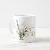 Custom Gold Botanical Eukalyptus Monogram "A" Kaffeetasse (Vorderseite Links)