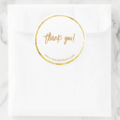 Custom Gold Business "Danke" Runder Aufkleber (Tasche)