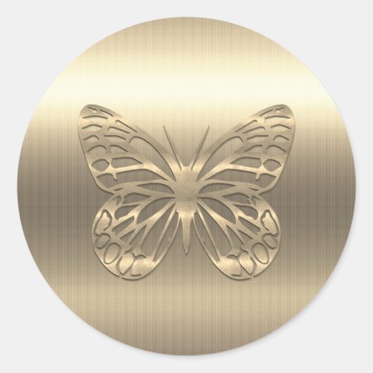 Custom Gold Butterfly Animals Runder Aufkleber (Vorderseite)