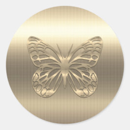 Custom Gold Butterfly Animals Runder Aufkleber