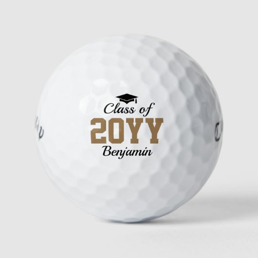 Custom Gold Class of 2026 Personalized Graduation Golfball (Vorderseite)