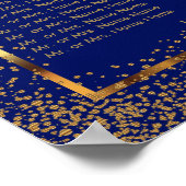 Custom - Gold Confetti and Dark Blue - 9 Sitzplätz Poster (Ecke)