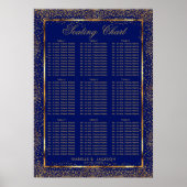Custom - Gold Confetti and Dark Blue - 9 Sitzplätz Poster (Vorne)