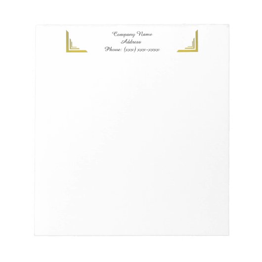 Custom Gold Corner Business Notepad Notizblock (Vorderseite)
