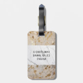 Custom Gold Cowhide weißer Marmor Print Gepäckanhä Gepäckanhänger (Rückseite vertikal)