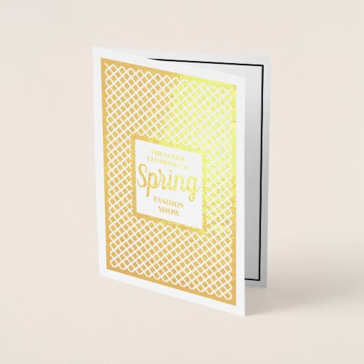 Custom Gold Fashion Show | Firmenevent Folienkarte (Vorderseite)