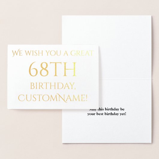 Custom Gold Foil 68. Geburtstag Grußkarte Folienkarte (Anzeige)
