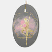 Custom Gold Foil Ballerina Dance Grau Pink Keramik Ornament (Links)