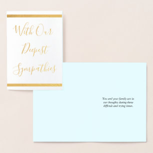 Custom Gold Foil Condolences Card Folienkarte