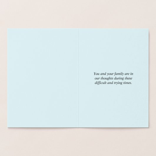 Custom Gold Foil Condolences Card Folienkarte (Innenseite)