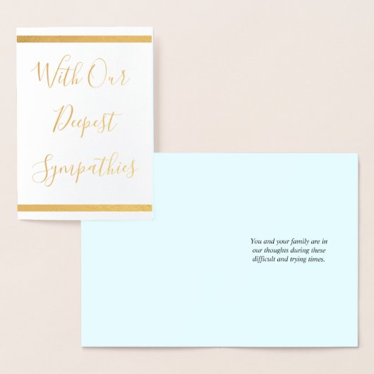 Custom Gold Foil Condolences Card Folienkarte (Anzeige)