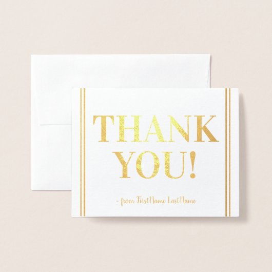 Custom Gold Foil "DANKE!" Karte (Vorderseite mit Umschlag)