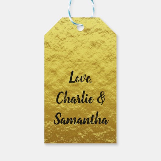 Custom Gold Foil Happy Birthday Script Geschenkanhänger (Rückseite)