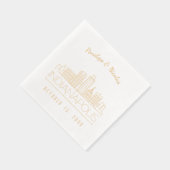 Custom Gold Foil Indianapolis Wedding Napkins Servietten Mit Folie (Rechts)