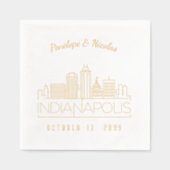 Custom Gold Foil Indianapolis Wedding Napkins Servietten Mit Folie (Vorderseite)