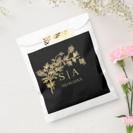 Custom Gold Foil Luxus Botanische Monogram Modern Geschenktütchen