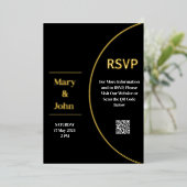 Custom Gold Foil Moderne Schwarz-Weiß Hochzeit Folieneinladung (Stehend vorne)