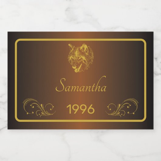 Custom Gold Geburtsname Mini Weinetiketten Set. Schaumweinetikett (Einzelnes Label)