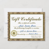 Custom Gold Gift Certificate for Invitations Einladung (Vorderseite)