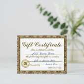 Custom Gold Gift Certificate for Invitations Einladung (Stehend Vorderseite)