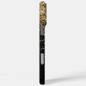 Custom Gold Glitzer Black Sparkgram Monogram Case-Mate iPhone Hülle (Rückseite / Rechts)