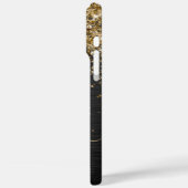 Custom Gold Glitzer Black Sparkgram Monogram Case-Mate iPhone Hülle (Rückseite / Links)