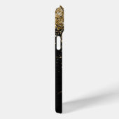 Custom Gold Glitzer Black Sparkgram Monogram Case-Mate iPhone Hülle (Rückseite / Rechts)