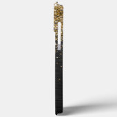 Custom Gold Glitzer Black Sparkgram Monogram Case-Mate iPhone Hülle (Rückseite / Links)