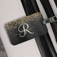 Custom Gold Glitzer Black Sparkgram Monogram