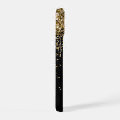 Custom Gold Glitzer Black Sparkgram Monogram iPhone 15 Hülle (Rechte Seite)