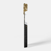 Custom Gold Glitzer Black Sparkgram Monogram iPhone Hülle (Linke Seite)
