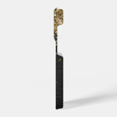 Custom Gold Glitzer Black Sparkgram Monogram iPhone Hülle (Linke Seite)