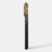 Custom Gold Glitzer Black Sparkgram Monogram iPhone Hülle (Linke Seite)